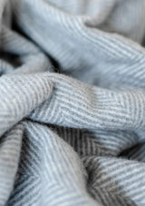 Oversized Recycled Wool Herringbone Blanket at Woven Kin Home