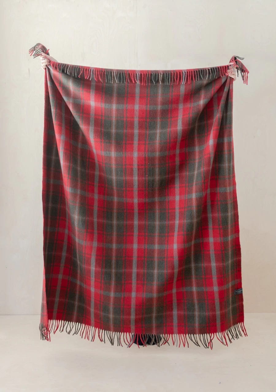 Recycled Wool Plaid Blanket at Woven Kin Home