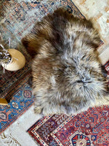 organic sheepskin rug tan & brown mix