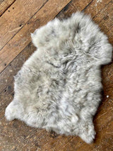 organic sheepskin rug - ivory with grey roots