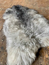 organic sheepskin rug - ivory and grey