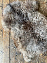 organic sheepskin rug - tan, grey, brown