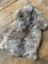 organic sheepskin rug - tan, grey, brown