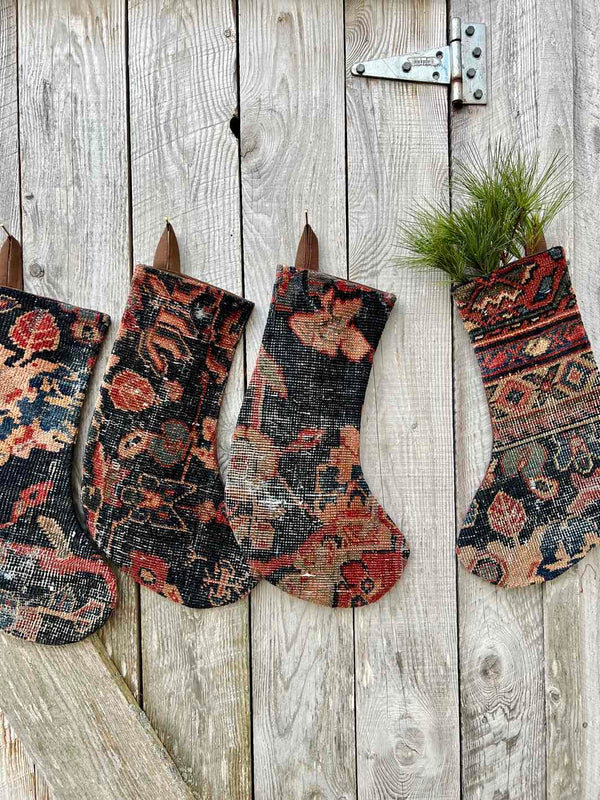 Antique Rug Christmas Stocking