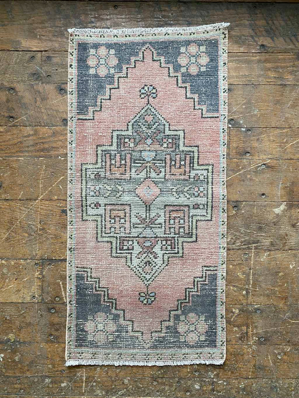 Vintage Turkish Tiny Accent Rug