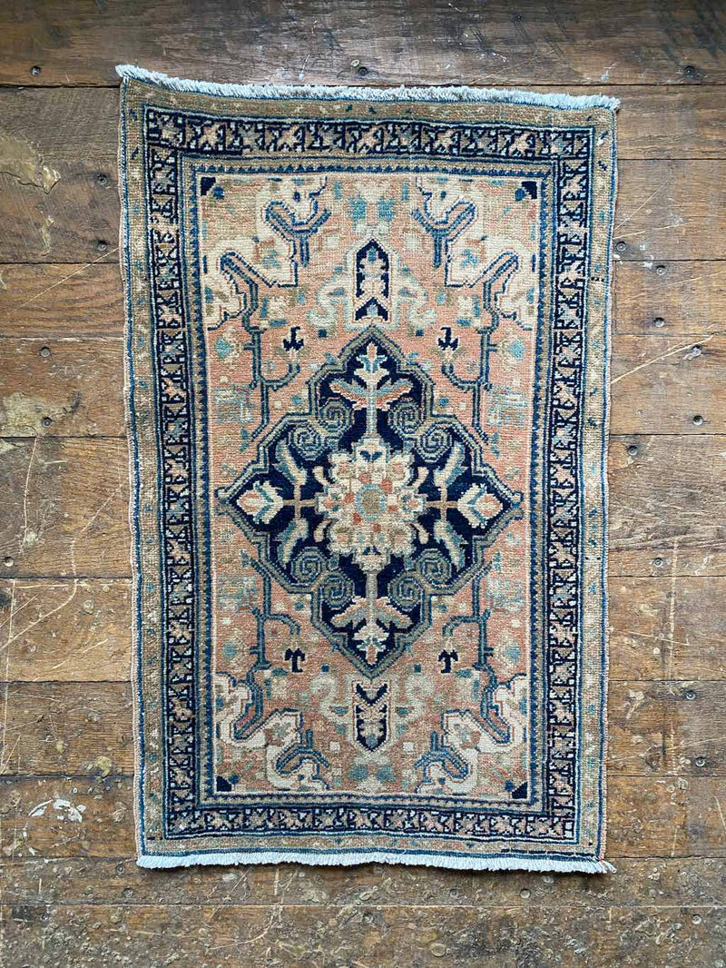 Vintage Turkish Tiny Accent Rug