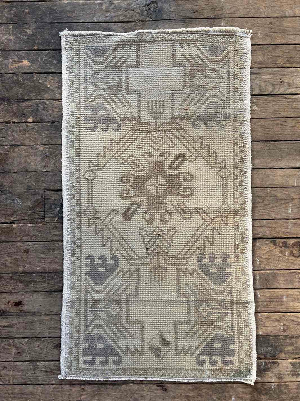 Vintage Turkish Tiny Accent Rug