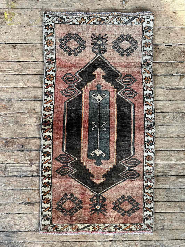 Vintage Turkish Tiny Accent Rug