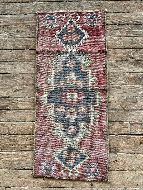 Vintage Turkish Tiny Accent Rug