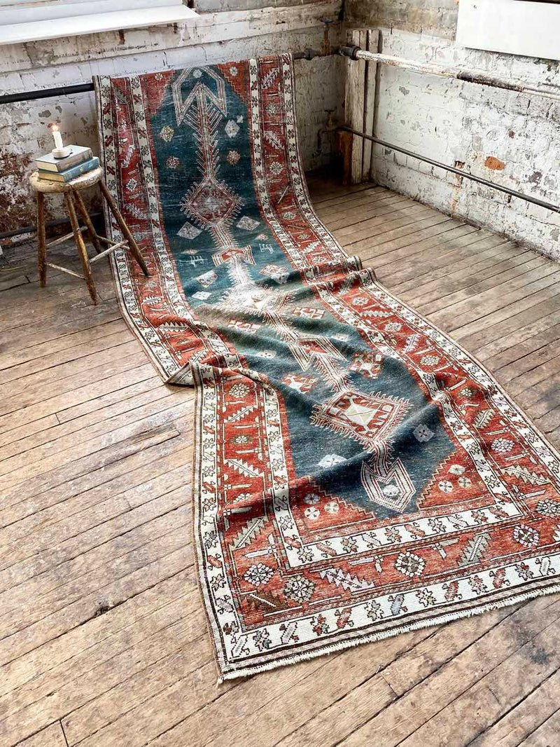 antique Caucasian runner rug