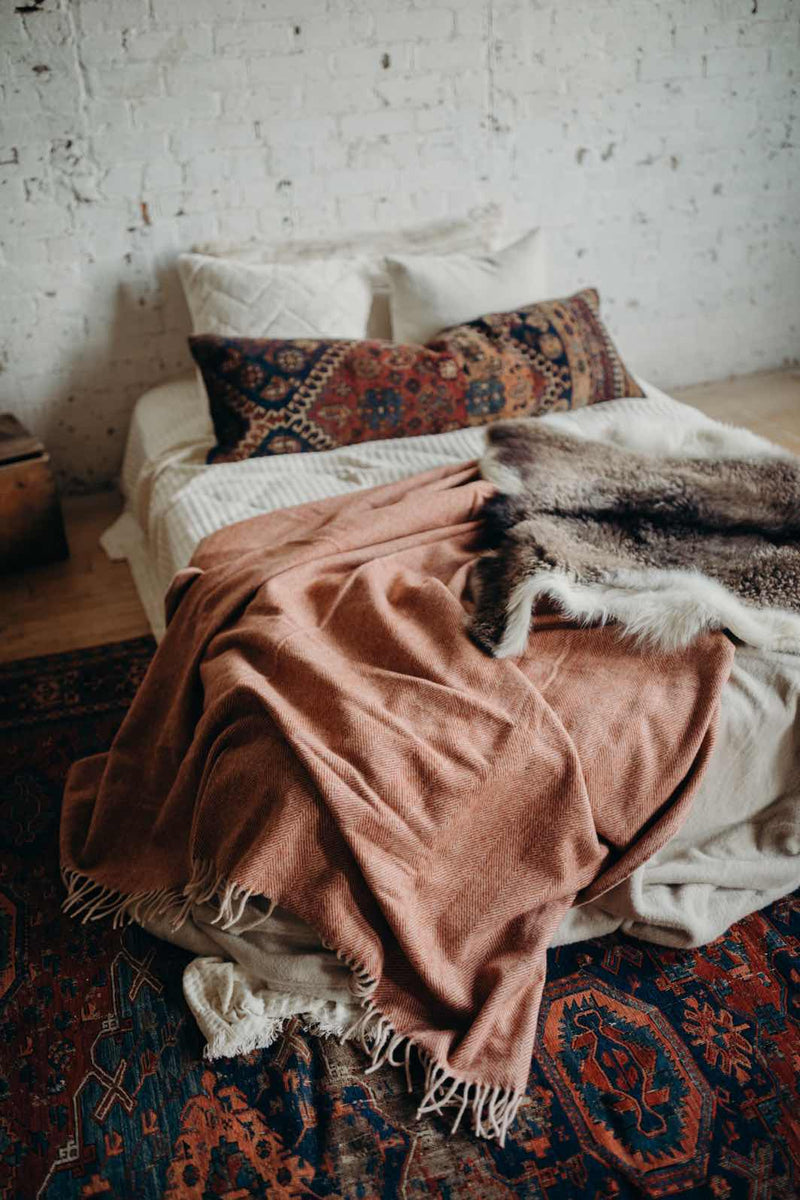 vintage rug lumbar pillow