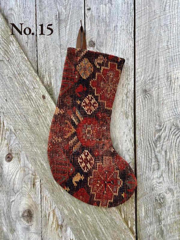 Antique Rug Christmas Stocking