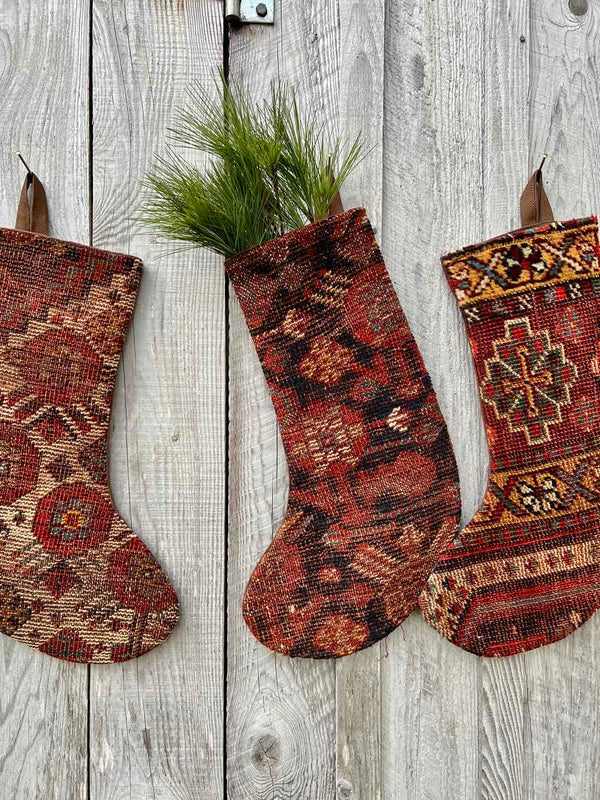 Antique Rug Christmas Stocking