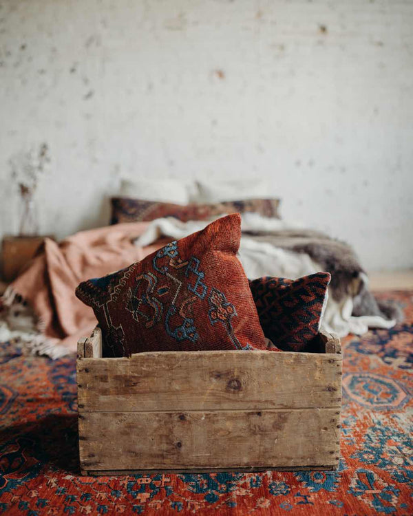vintage rug pillow